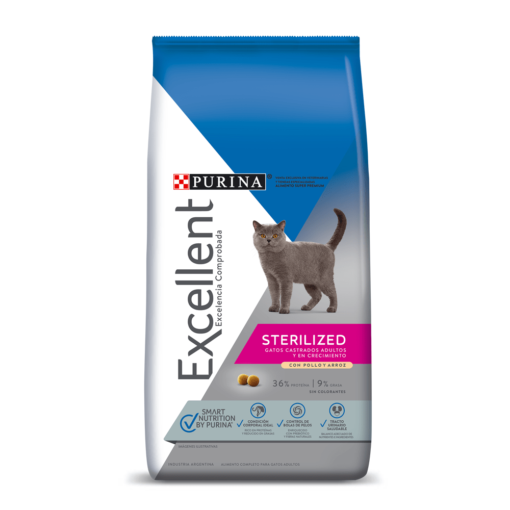 GATOS ALIMENTO EXCELLENT STERILIZED 1KG EXC032