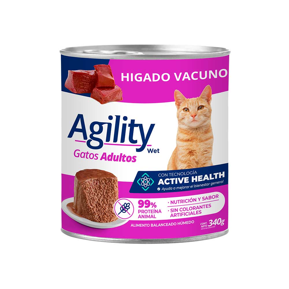 GATOS ALIMENTO HÚMEDO AGILITY ADULTO HIGADO 340G