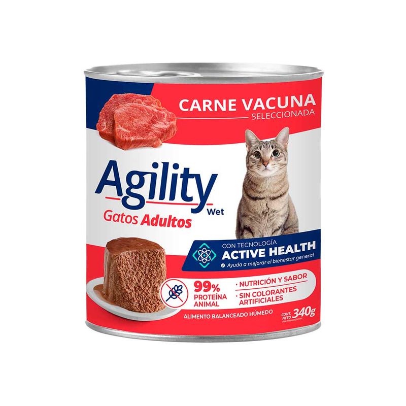 GATOS ALIMENTO HÚMEDO AGILITY CARNE 340G
