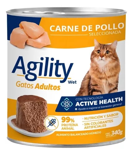 GATOS ALIMENTO HÚMEDO AGILITY POLLO 340G