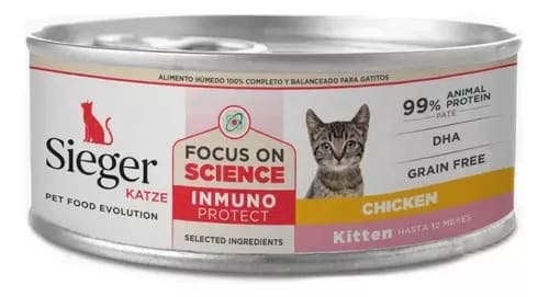 GATOS ALIMENTO HÚMEDO SIEGER KATZE KITTEN POLLO 90G