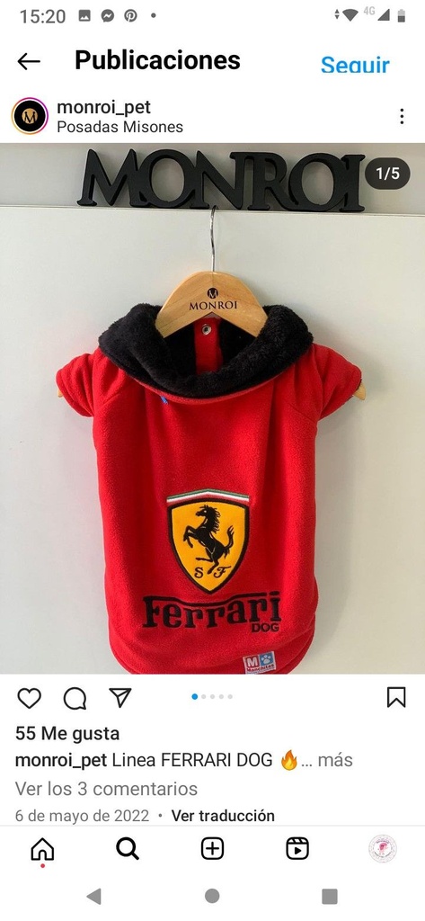INDUMENTARIA CAMPERA FERRARI MANCHITAS L
