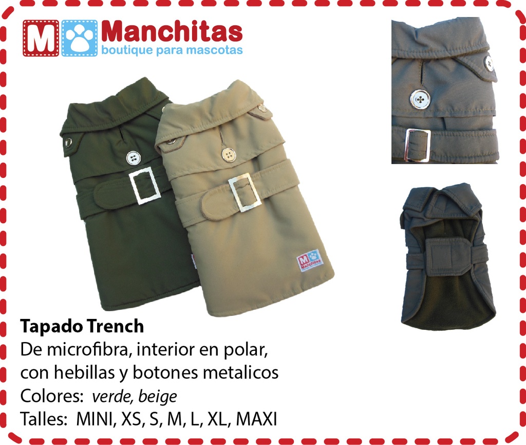 INDUMENTARIA TAPADO TRENCH MANCHITAS S