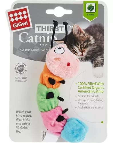 [BZN499] JUGUETE GIGWI THIRSTY CATNIP CATERPILLAR