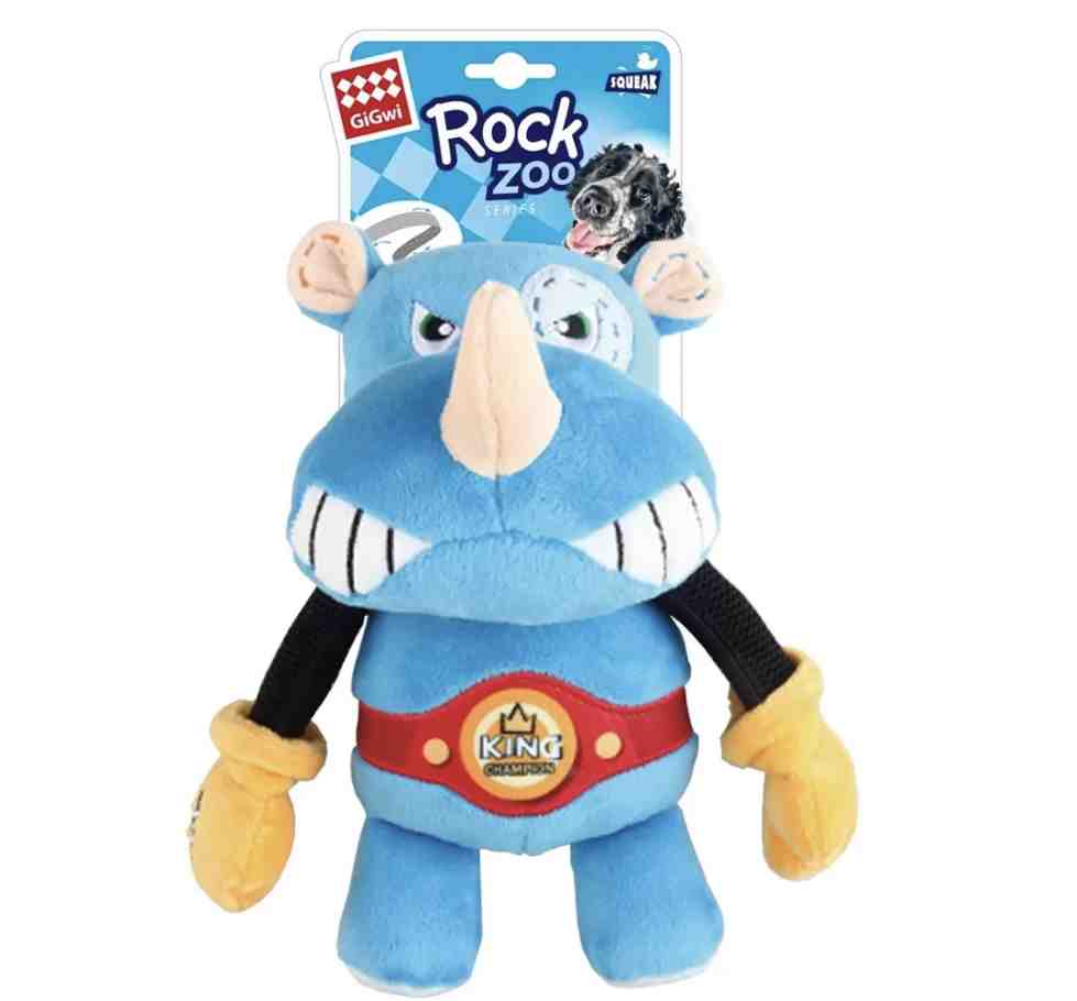 [BZN513] JUGUETE GIGWI ROCK ZOO KING BOXER RHINO