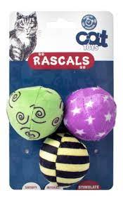 PACK 3 PELOTAS PARA GATOS CON HIERBA GATERA