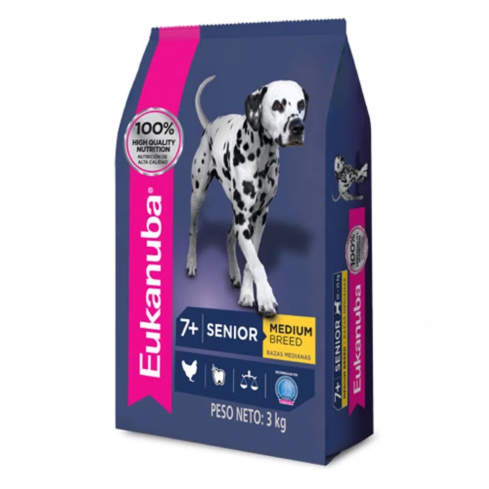 PERROS ALIMENTO EUKANUBA SENIOR MEDIANO 3 KG
