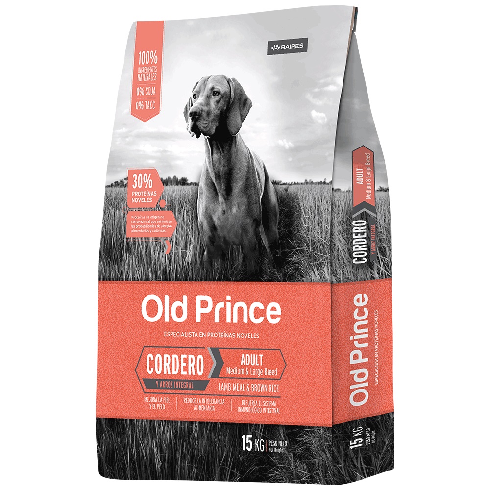 [BZN718] PERROS ALIMENTO OLD PRINCE NOVEL ADULTO MEDIANO GRANDE CORDERO 15 KG