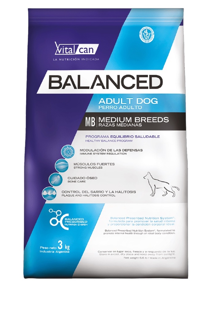 PERROS ALIMENTO VITAL CAN ADULTO MEDIANO BALANCED 3 KG