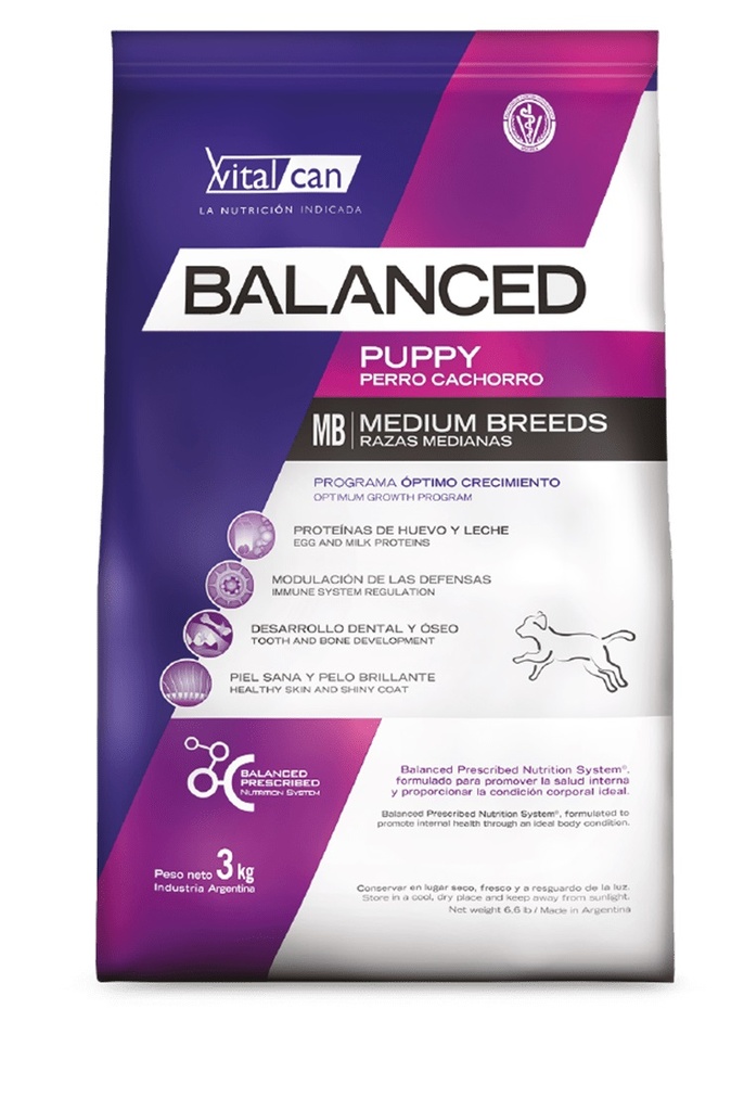 PERROS ALIMENTO VITAL CAN CACHORRO MEDIANO BALANCED 3 KG