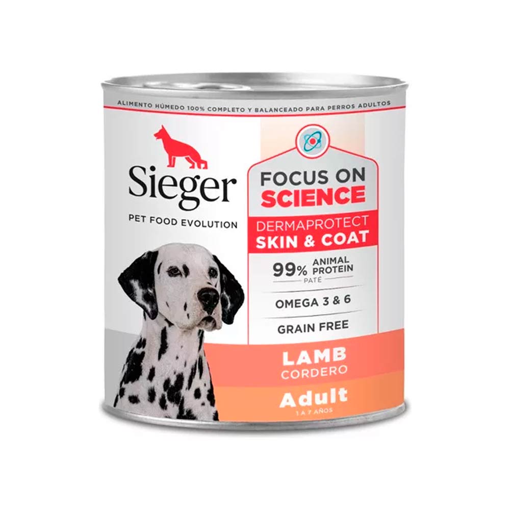 PERROS ALIMENTO HÚMEDO SIEGER ADULTO CORDERO DERMAPROTECT 340G