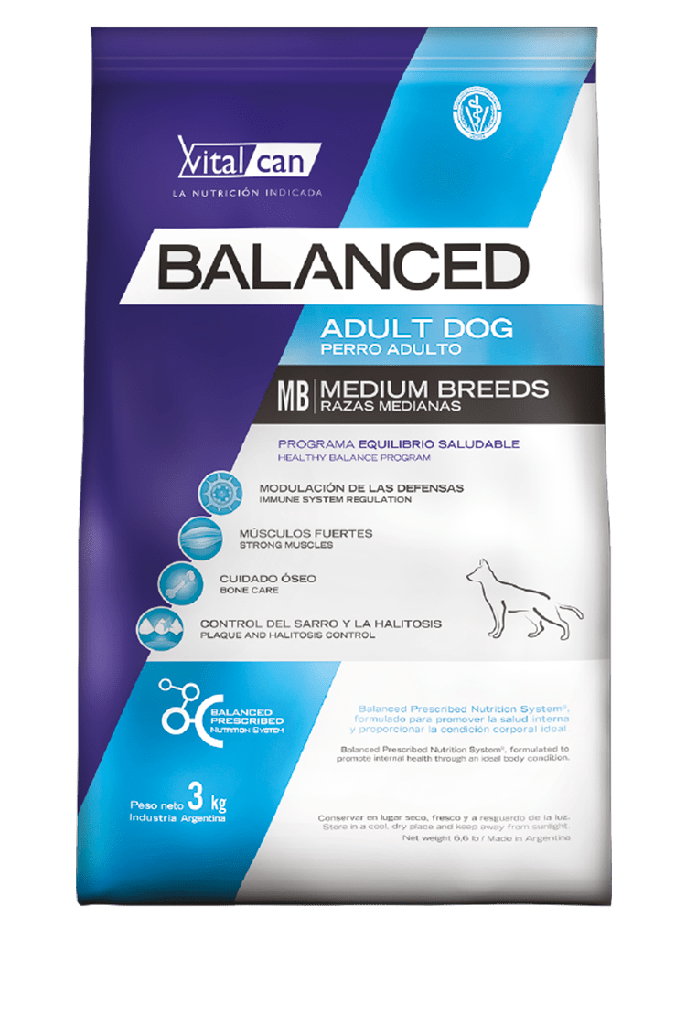 [BZN833] PERROS ALIMENTO VITAL CAN BALANCED ADULTO RAZA MEDIANA 20KG