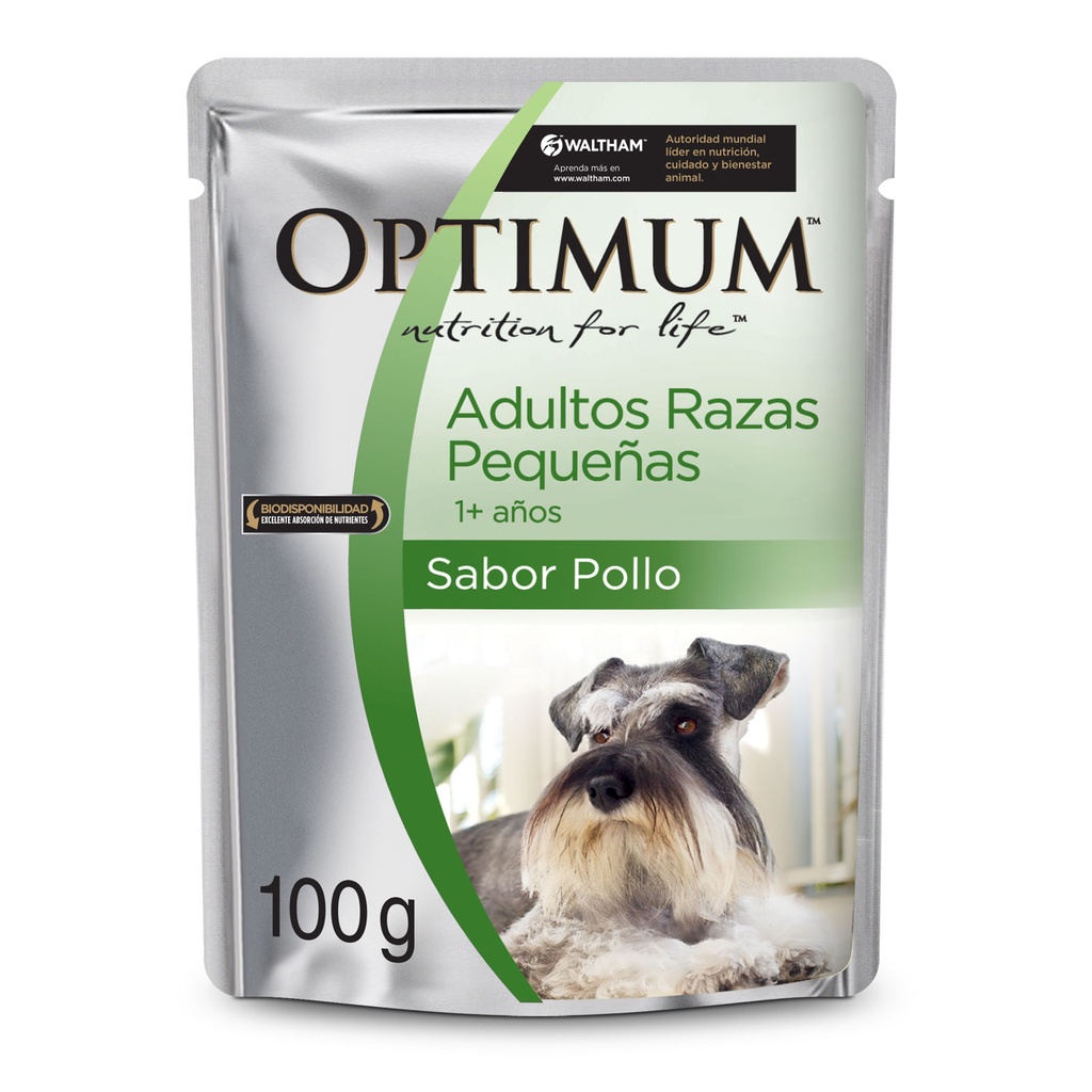 POUCH ALIMENTO HUMEDO OPTIMUM PERROS ADULTO RAZA PEQUEÑA 100G