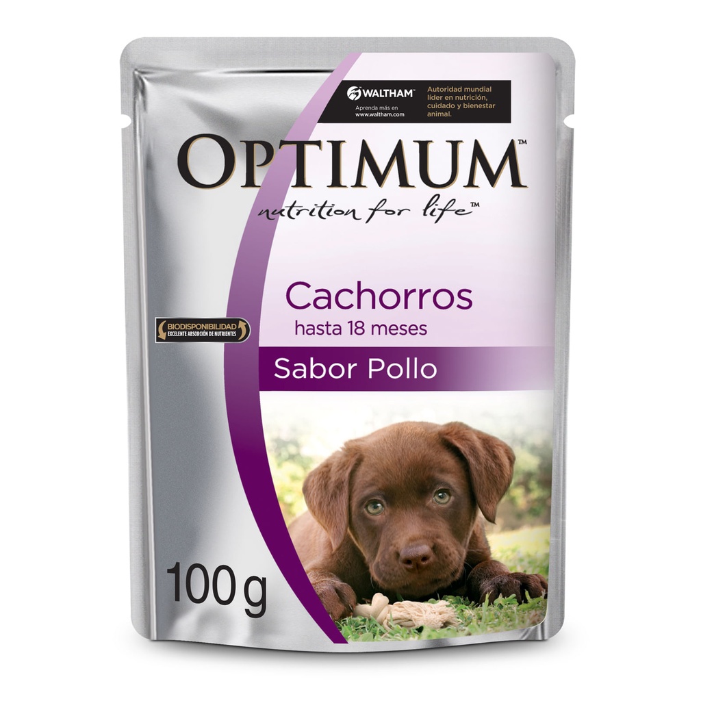 POUCH ALIMENTO HUMEDO OPTIMUM PERROS CACHORRO 100G
