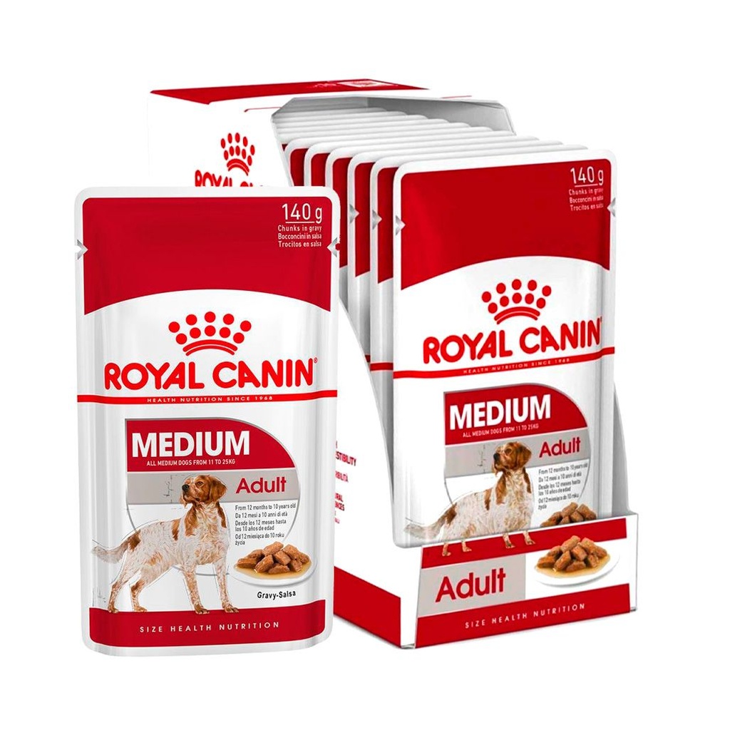 POUCH PERROS ROYAL CANIN RAZA MEDIANA X 140 G