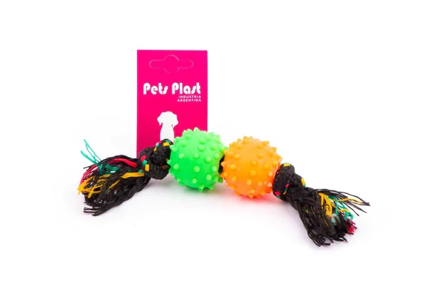 [BZN1] 2 PELOTAS DE GOMA CON PÚAS Y SOGA