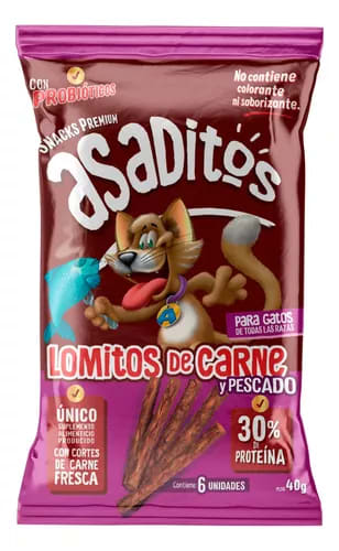 ASADITOS PARA GATOS LOMITOS DE CARNE Y PESCADO