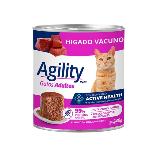 [BZN354] GATOS ALIMENTO HÚMEDO AGILITY ADULTO HIGADO 340G
