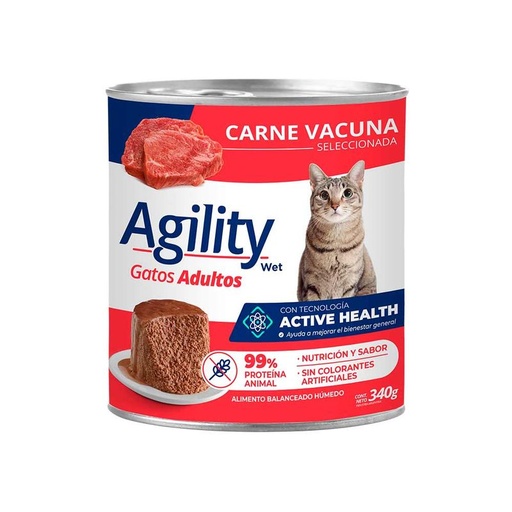 [BZN355] GATOS ALIMENTO HÚMEDO AGILITY CARNE 340G