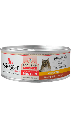 [BZN359] GATOS ALIMENTO HÚMEDO SIEGER KATZE ADULTO HAIRBALL POLLO 90G