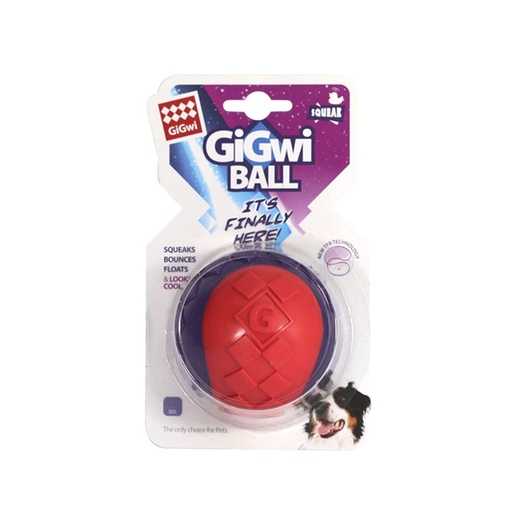 [BZN511] JUGUETE GIGWI PELOTA SQUEAKER SOLID AZUL - NARANJA S