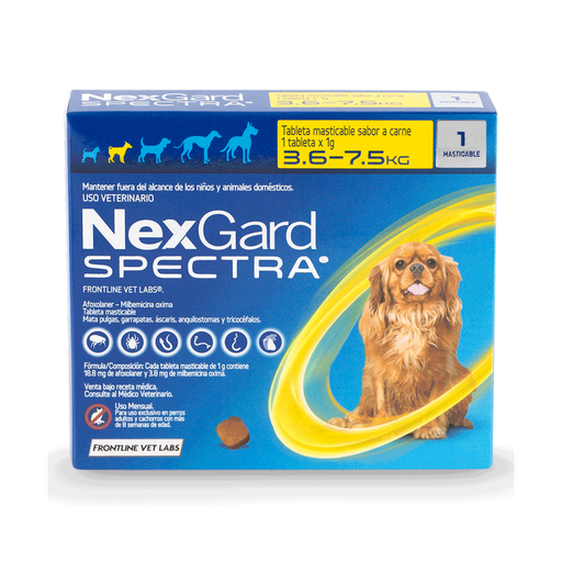 [BZN576] NEXGARD SPECTRA S HASTA 7,5Kg