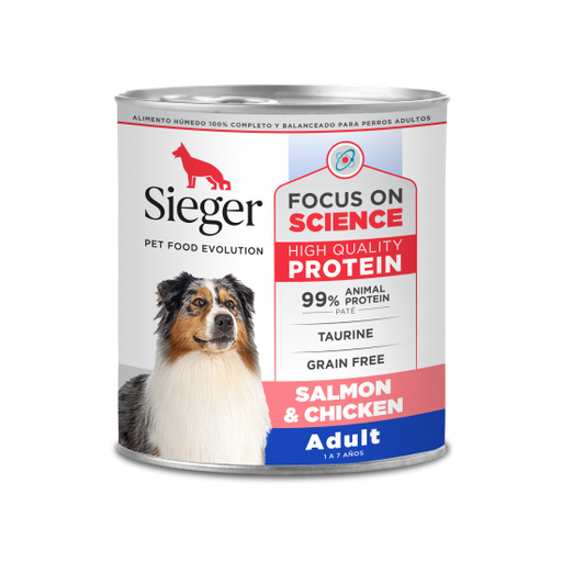 [BZN774] PERROS ALIMENTO HÚMEDO SIEGER ADULTO SALMON Y POLLO 340G
